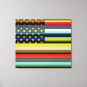 Amerikaanse vlag Pop art. 6 Canvas Afdruk