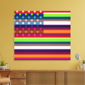Amerikaanse vlag Pop Art 7 Canvas Afdruk (Insitu (Woonkamer))