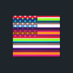 Amerikaanse vlag Pop Art 7 Canvas Afdruk<br><div class="desc">Het Amerikaanse Flag Pop Art. Design is beschikbaar op andere producten.</div>