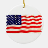Amerikaanse vlag Popsicle Stick Folkart Keramisch Ornament (Voorkant)