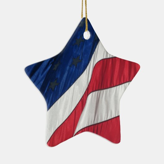 Amerikaanse vlag Porcelain Star-Ornament Keramisch Ornament (Rechts)