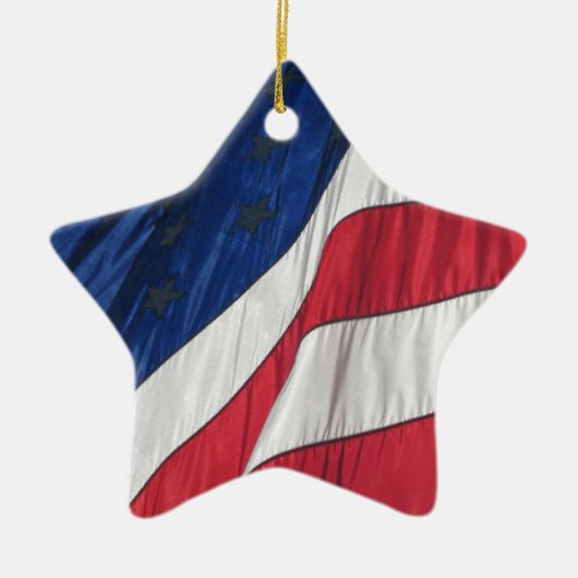 Amerikaanse Vlag Porseleinen Ster Ornament (Voorkant)