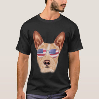 Amerikaanse vlag Portugees Podengo Pequeno Hond Am T-shirt
