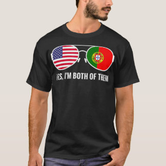 Amerikaanse vlag Portugese Amerikanen T-shirt