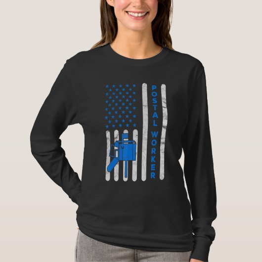Amerikaanse Vlag Postbode Bezorging Postbode Post T-shirt (Voorkant)
