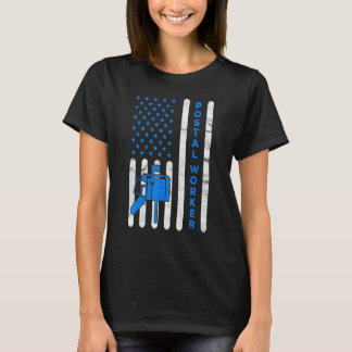 Amerikaanse Vlag Postbode Bezorging Postbode Post T-shirt