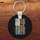 Amerikaanse vlag postbode Grappige quote Graphic W Sleutelhanger (Voorkant)