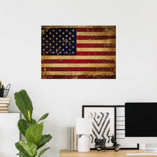 Amerikaanse vlag poster (Thuiskantoor)