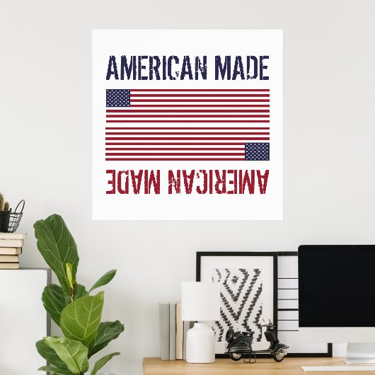 Amerikaanse vlag poster (Thuiskantoor)