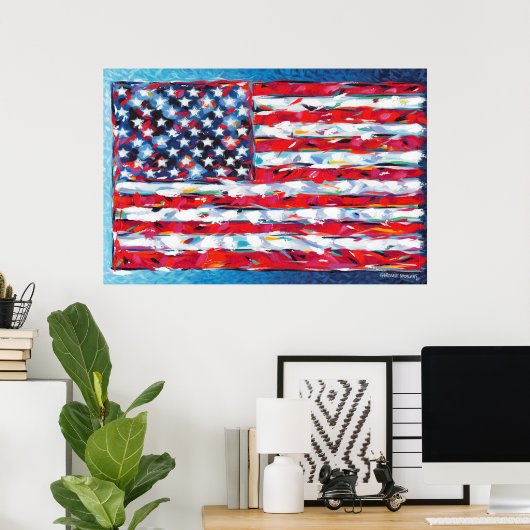 Amerikaanse vlag poster (Thuiskantoor)