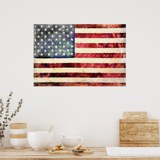  Amerikaanse vlag Poster (Keuken)