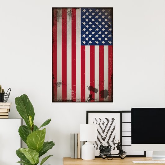  Amerikaanse vlag Poster (Thuiskantoor)