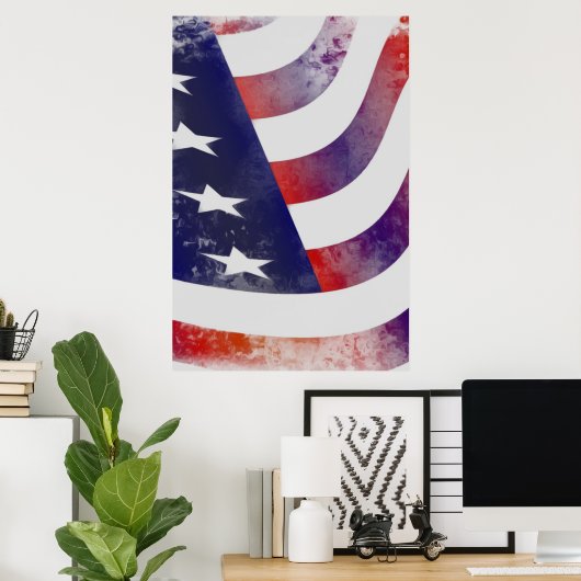 Amerikaanse vlag poster (Thuiskantoor)