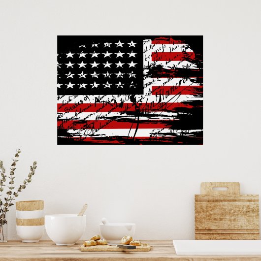  Amerikaanse vlag Poster (Keuken)