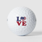 Amerikaanse Vlag Postkaart Golfballen (Voorkant)