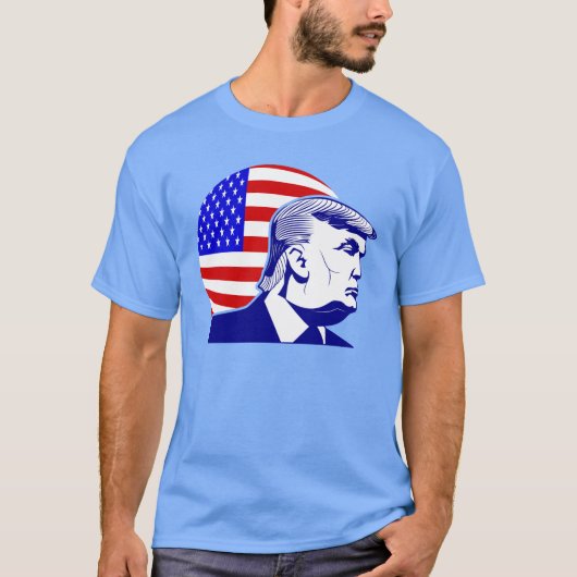 Amerikaanse vlag president Donald Trump T-shirt (Voorkant)