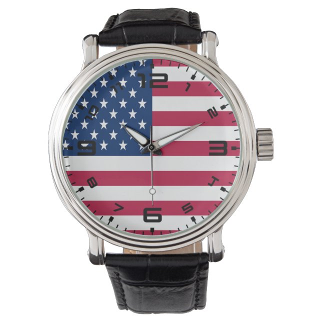 Amerikaanse vlag Pride Design-76353 Horloge (Voorkant)