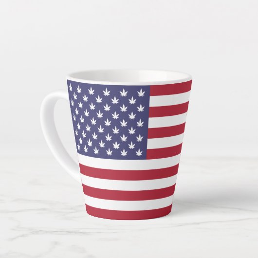 Amerikaanse vlag Pride Design-76353 Latte Mok (Linkerhoek)