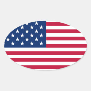 Amerikaanse vlag Pride Design-76353 Ovale Sticker