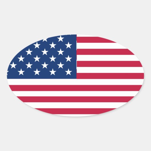 Amerikaanse vlag Pride Design-76353 Ovale Sticker (Voorkant)