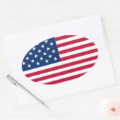 Amerikaanse vlag Pride Design-76353 Ovale Sticker (Envelop)