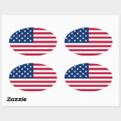 Amerikaanse vlag Pride Design-76353 Ovale Sticker (Vel)