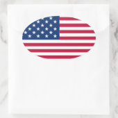 Amerikaanse vlag Pride Design-76353 Ovale Sticker (Tas)