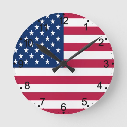 Amerikaanse vlag Pride Design-76353 Ronde Klok (Voorkant)