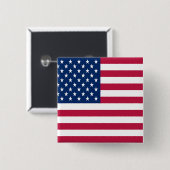 Amerikaanse vlag Pride Design-76353 Vierkante Button 5,1 Cm (Voorkant /achterkant)