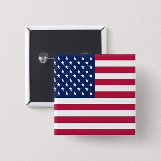 Amerikaanse vlag Pride Design-76353 Vierkante Button 5,1 Cm (Voorkant /achterkant)