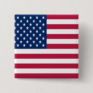 Amerikaanse vlag Pride Design-76353 Vierkante Button 5,1 Cm