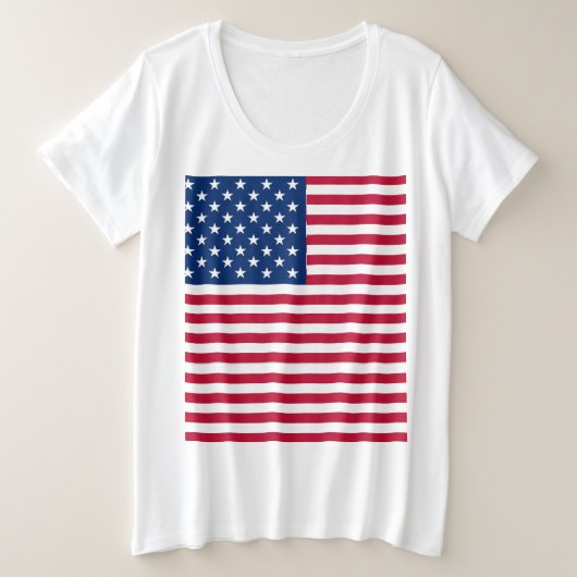 Amerikaanse Vlag Pride Design Grote Maat T-shirt (Design voorkant)