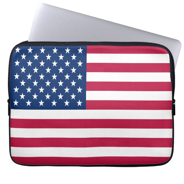 Amerikaanse Vlag Pride Design Laptop Sleeve (Voorkant)