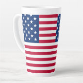 Amerikaanse Vlag Pride Design Latte Mok (Linkerhoek)