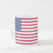 Amerikaanse Vlag Pride Design Matglas Koffiemok (Voorkant links)