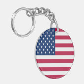 Amerikaanse Vlag Pride Design Sleutelhanger (Voorkant Links)