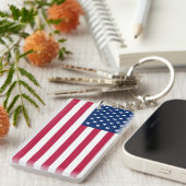 Amerikaanse Vlag Pride Design Sleutelhanger (Voorkant Rechts)