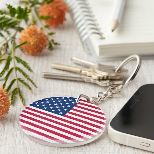 Amerikaanse Vlag Pride Design Sleutelhanger (Voorkant Rechts)