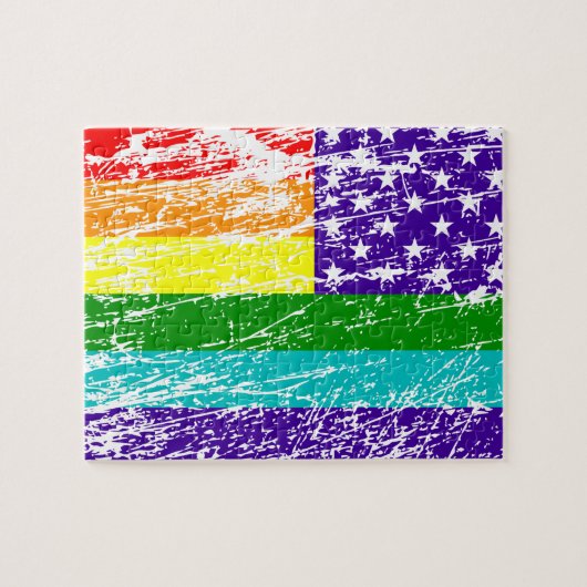 Amerikaanse vlag Pride Legpuzzel (Horizontaal)