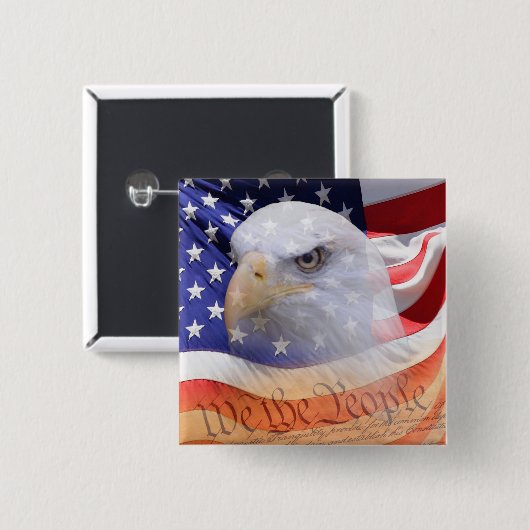 Amerikaanse vlag Pride Spirit Eagle Button Pin (Voorkant /achterkant)