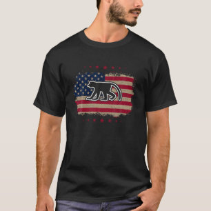 Amerikaanse vlag Proboscis Monkey Retro T-Shi T-shirt