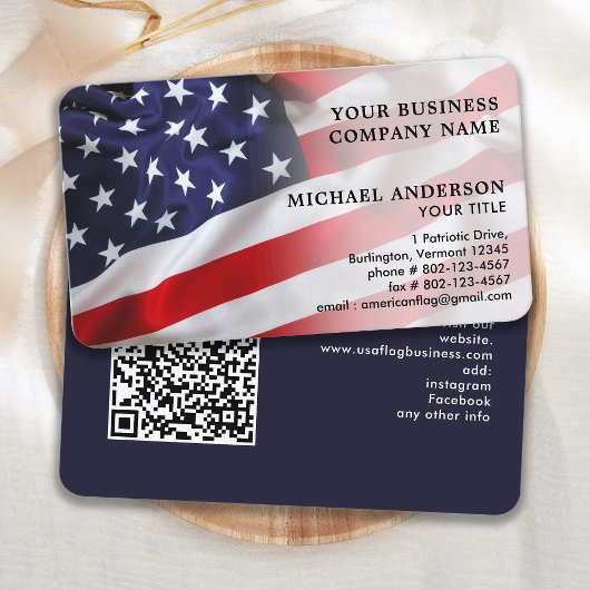 Amerikaanse vlag Professional QR Code Patriotic Visitekaartje