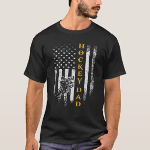 Amerikaanse vlag Proud Hockey Dad Silhoue T-shirt