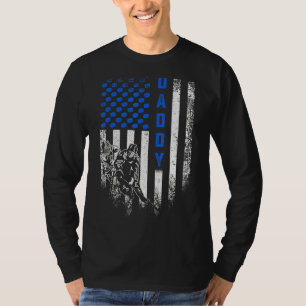 Amerikaanse vlag Proud Hockey papa Silho T-shirt