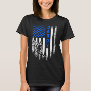 Amerikaanse vlag Proud Hockey papa Silho T-shirt
