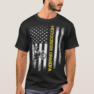 Amerikaanse vlag Proud Motocross Dirt Bike Grandpa T-shirt