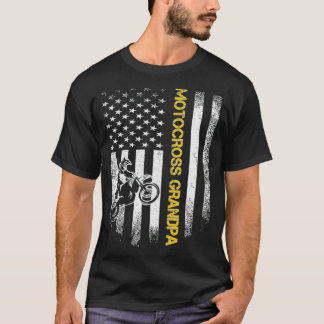 Amerikaanse vlag Proud Motocross Dirt Bike Grandpa T-shirt