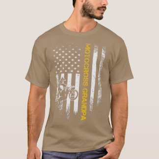 Amerikaanse vlag Proud Motocross Dirt Bike Grandpa T-shirt