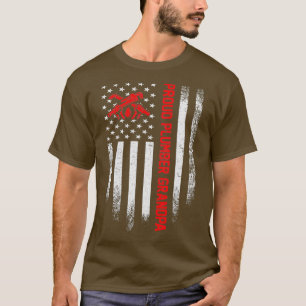  Amerikaanse vlag Proud Plumber Grandpa T-shirt