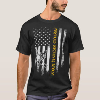 Amerikaanse vlag: Proud Skiing Ma Funny T-shirt